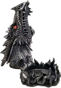 img 3 attached to 🐲 DWK 6-inch Puff Gothic Medieval Dragon Incense Burner: Mythical Nostril Smoke Vent Statue in Antique Black Pewter Finish