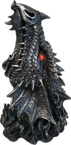 img 1 attached to 🐲 DWK 6-inch Puff Gothic Medieval Dragon Incense Burner: Mythical Nostril Smoke Vent Statue in Antique Black Pewter Finish