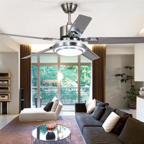 img 1 attached to 💨 Modern Quiet Fan Light with LED and Remote Control - 48-In Stainless Steel Ceiling Fan