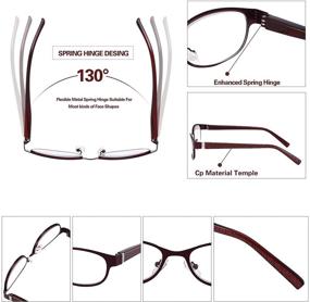 img 2 attached to 👓 Elegant Oval Lens Reading Glasses for Women - 2 Pack Metal Frame Womens Readers with Magnification and Spring Hinge