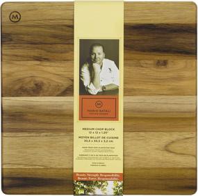 img 1 attached to 🔪 Exquisite End Grain Teak Chop Block: Madeira Mario Batali M-09 in Medium Size