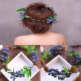 img 1 attached to 🍇 HUIANER Artificial Blueberry Stems - Pack of 4 Lifelike Simulation Berries for DIY Bridal Bouquet, Wedding Decor, Home Kitchen & Party Decoration (Blue)