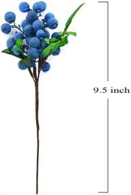 img 4 attached to 🍇 HUIANER Artificial Blueberry Stems - Pack of 4 Lifelike Simulation Berries for DIY Bridal Bouquet, Wedding Decor, Home Kitchen & Party Decoration (Blue)