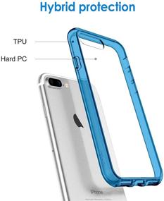 img 2 attached to 📱 JETech iPhone 8 Plus and iPhone 7 Plus Case, 5.5-Inch Shock-Absorption Bumper Cover, Clear Anti-Scratch Back, Blue