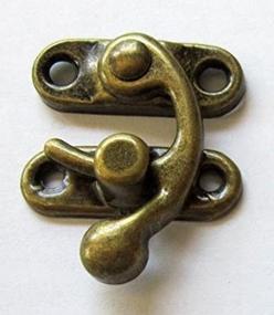 img 2 attached to Set of 5 Swing Arm Latch in Antique Brass Plated Steel - Decorative with Screws