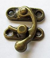 set of 5 swing arm latch in antique brass plated steel - decorative with screws logo