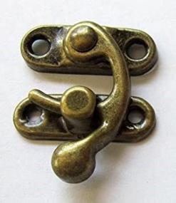 img 3 attached to Set of 5 Swing Arm Latch in Antique Brass Plated Steel - Decorative with Screws