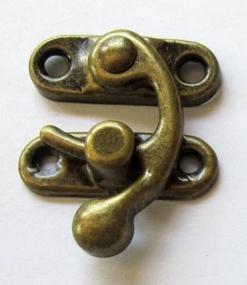 img 1 attached to Set of 5 Swing Arm Latch in Antique Brass Plated Steel - Decorative with Screws