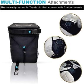 img 1 attached to 🚗 Autobase Car Trash Can Organizer and Storage - Truck Accessory for Men, Women, and Teens - Console, Seat, and Trunk Organization for SUV, RV, Van, Carro, Camper - Multifunctional Dog Proof Garbage Bag