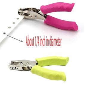 img 1 attached to 🖌️ Crafts Earring Hole Punch Paper Punch, Rubber Handle Single Hole Puncher for Scrapbooks, Notebooks, Books, Handmade Paper, Handheld Hole Punch with 8 Page Capacity