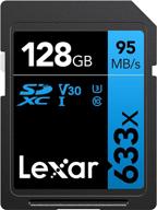 📷 lexar professional 633x 128gb sdxc uhs-i card – up to 95mb/s read speed – ideal for mid-range dslr, hd camcorder, 3d cameras – model lsd128gcb1nl633 (product label design may vary) logo