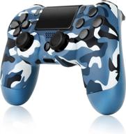 camouflage blue wireless game controller for ps-4 - dual vibration, audio function, 800mah логотип