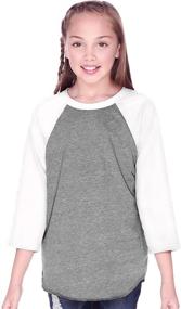 img 1 attached to 👚 Stylish Girls' Clothing: Kavio Jersey Contrast Raglan Sleeve Collection