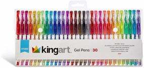 img 4 attached to 🖊️ Набор из 30 гелевых ручек KingArt Studio Soft Grip - разноцветные блестящие цвета - комплект из 30 штук