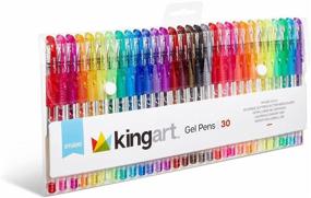 img 3 attached to 🖊️ Набор из 30 гелевых ручек KingArt Studio Soft Grip - разноцветные блестящие цвета - комплект из 30 штук