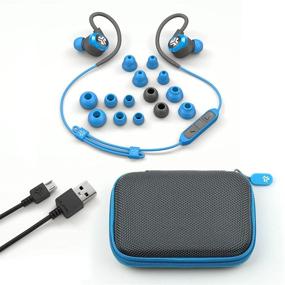 img 1 attached to 🎧 JLab Audio Epic2 Bluetooth 4.0 беспроводные спортивные наушники - Гарантированный фитнес с водонепроницаемым рейтингом IPX5, пропусков в звуке, время воспроизведения 12 часов, сине-серый