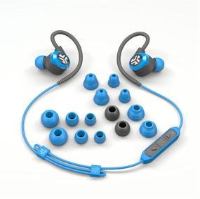 img 2 attached to 🎧 JLab Audio Epic2 Bluetooth 4.0 беспроводные спортивные наушники - Гарантированный фитнес с водонепроницаемым рейтингом IPX5, пропусков в звуке, время воспроизведения 12 часов, сине-серый