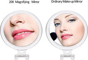 img 2 attached to 🔍 20X Magnifying Mirror: Folding Dual-Sided Makeup Mirror for Precise Application, Tweezing, and Blemish Removal - 4 Inches - Silver