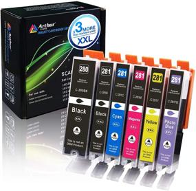 img 4 attached to 🖨️ Premium 6-Pack Arthur Imaging Compatible Ink Cartridge Replacement for Canon PGI-280XXL CLI-281XXL - Ideal for PIXMA TS9120 TS8120 TS8220 - PGBK, Black, Photo Blue, Cyan, Magenta, Yellow