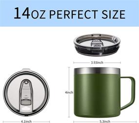 img 3 attached to Lafaso 14oz Vacuum Insulated Coffee Mug with Sliding Lid - Stainless Steel Travel Tumbler Cup (Tarmac 1 Pack)