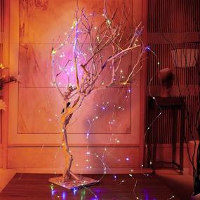 img 4 attached to Oluote String Fairy Lights: 8 Modes, 200 LEDs, Waterproof, Battery Operated Cascading Waterfall Lights for Outdoor & Indoor, Holiday Party Decoration