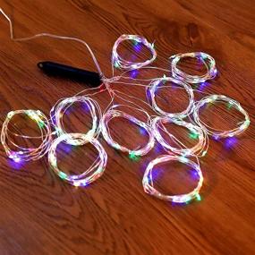 img 2 attached to Oluote String Fairy Lights: 8 Modes, 200 LEDs, Waterproof, Battery Operated Cascading Waterfall Lights for Outdoor & Indoor, Holiday Party Decoration