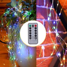 img 1 attached to Oluote String Fairy Lights: 8 Modes, 200 LEDs, Waterproof, Battery Operated Cascading Waterfall Lights for Outdoor & Indoor, Holiday Party Decoration