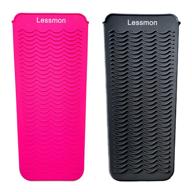 🔥 enhanced protection for hot hair tools: set of 2 lessmon heat resistant silicone mat pouches in pink & black логотип