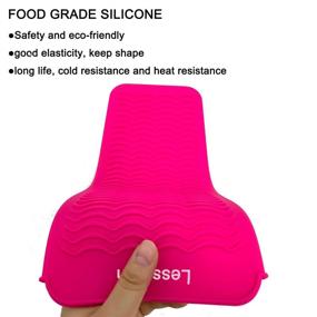 img 1 attached to 🔥 Enhanced Protection for Hot Hair Tools: Set of 2 Lessmon Heat Resistant Silicone Mat Pouches in Pink & Black