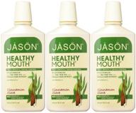 🌿 jason cinnamon clove healthy mouthwash, 16 ounce (pack of 3) - fresh breath and tartar control logo