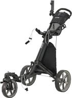 🏌️ kvv 3 wheel foldable golf push cart with 360° rotating front wheel, collapsible design, foot brake, and bonus umbrella holder- opens and closes in seconds logo