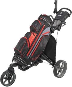 img 3 attached to 🏌️ KVV 3 Wheel Foldable Golf Push Cart with 360° Rotating Front Wheel, Collapsible Design, Foot Brake, and Bonus Umbrella Holder- Opens and Closes in Seconds