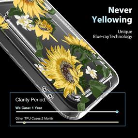 img 2 attached to IPhone 11 Pro Max Clear Case With Card Holder Sunflower Pattern Cell Phone Wallet Cover With Tempered Glass Screen Protector For Women Girls Flower Floral Phone Bumper For IPhone 11 Pro Max 6