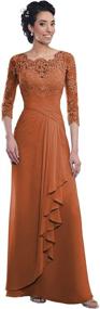 img 4 attached to Neckline Applique Chiffon Burgundy Dresses Women's Clothing and Dresses