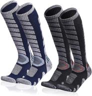 🧦 thick winter long ski socks - 2 pairs for snowboarding, skiing, and outdoor activities - men's and women's warm calf socks логотип