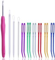 🧶 versatile 16pcs yarn needle set with bent tapestry needle, wool needles, large-eye blunt needles, and crochet hooks – perfect for knitting and crochet projects (random color) logo