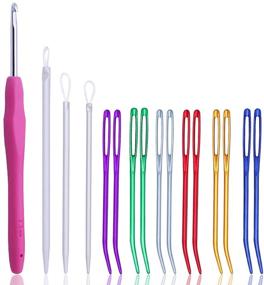 img 4 attached to 🧶 Versatile 16pcs Yarn Needle Set with Bent Tapestry Needle, Wool Needles, Large-Eye Blunt Needles, and Crochet Hooks – Perfect for Knitting and Crochet Projects (Random Color)