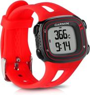 🔴 красный силиконовый ремешок kwmobile для замены на часы garmin forerunner 10/15 - совместимый ремешок логотип