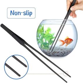img 2 attached to 🔀 Premium Acrylic Coral Spot Feeder Long Tube: Perfect for Feeding Reef Anemones, Eels, Lionfish and more! Includes 2 Stainless Steel Straight and Curved Aquarium Tweezers for Reptile Feeding Tongs - Ideal for Aquatic Plant Care and Reptile Owners