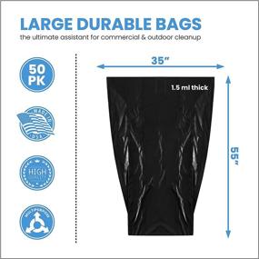 img 3 attached to 🗑️ ToughBag 55 Gallon Trash Bags: Large Industrial Black Bags (50 COUNT) - Made in USA