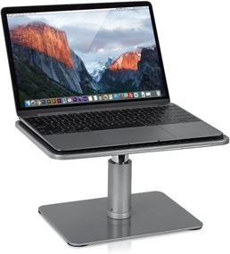 img 4 attached to Mount-It! Adjustable Height Laptop Stand for MacBook Pro - Ergonomic Desk Riser for 11-15 Inch Laptops & 24-32 Inch Monitors