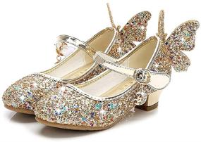 img 1 attached to Goettin Girls Wedding Sequined Princess Girls' Shoes for Flats