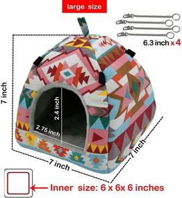 img 3 attached to 🐾 Winter Warm Cotton Cage Nest Tent for Guinea Pigs, Hamsters, Birds, Squirrels, Ferrets, Sugar Gliders, Hedgehogs, and Chinchillas - Cozy Hanging Home Bed Hammock for Small Pet Animals