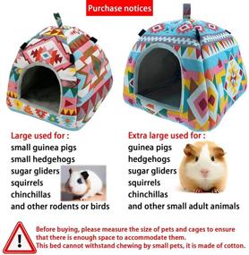 img 2 attached to 🐾 Winter Warm Cotton Cage Nest Tent for Guinea Pigs, Hamsters, Birds, Squirrels, Ferrets, Sugar Gliders, Hedgehogs, and Chinchillas - Cozy Hanging Home Bed Hammock for Small Pet Animals