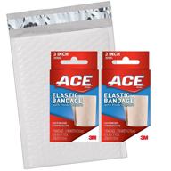 🔗 ace 3 inch elastic bandage with hook closure, beige - no clips - ideal for elbow, ankle, knee, and more - pack of 2 logo