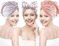 🧖 super absorbent microfiber hair towel wrap with bow headband - quick dry hair turban for women with buttons - ideal for wet, long, curly, and thick hair - 2+1 pack logo
