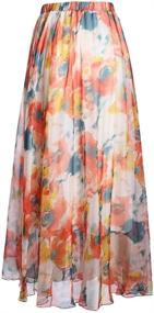 img 2 attached to 🌸 Floral Chiffon Maxi Long Skirt for Women by PRETCHIC - Blossom Collection
