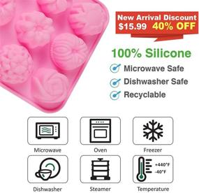 img 3 attached to 🧼 Farielyn-X Silicone Soap Molds Kit - 42 oz Soap Mold Kit with Wooden Box, 12-Cavity & 6-Cavity Flower Silicone Mold, Stainless Steel Wavy & Straight Scraper for Cold Process and Melt and Pour Soaps Making Supplies - Includes 100 Bags