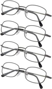 img 4 attached to 👓 Versatile 4-Pack Metal Frame Reading Glasses: Stylish Spring Hinged Arms for Men and Women Readers