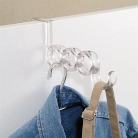 img 2 attached to Clear Over the Door Valet Hook for Coats, Hats, Robes, Towels by InterDesign